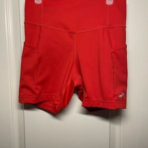 Brooks Red Bike Shorts High Waist Performance